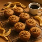 gluten free banana nut bread muffins cooling on rack