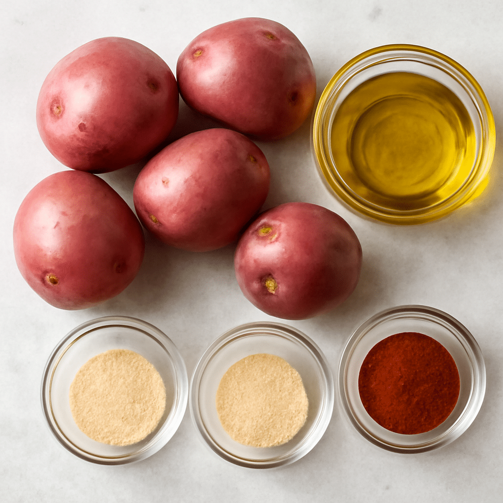 Ingredients for crispy red potatoes in an air fryer