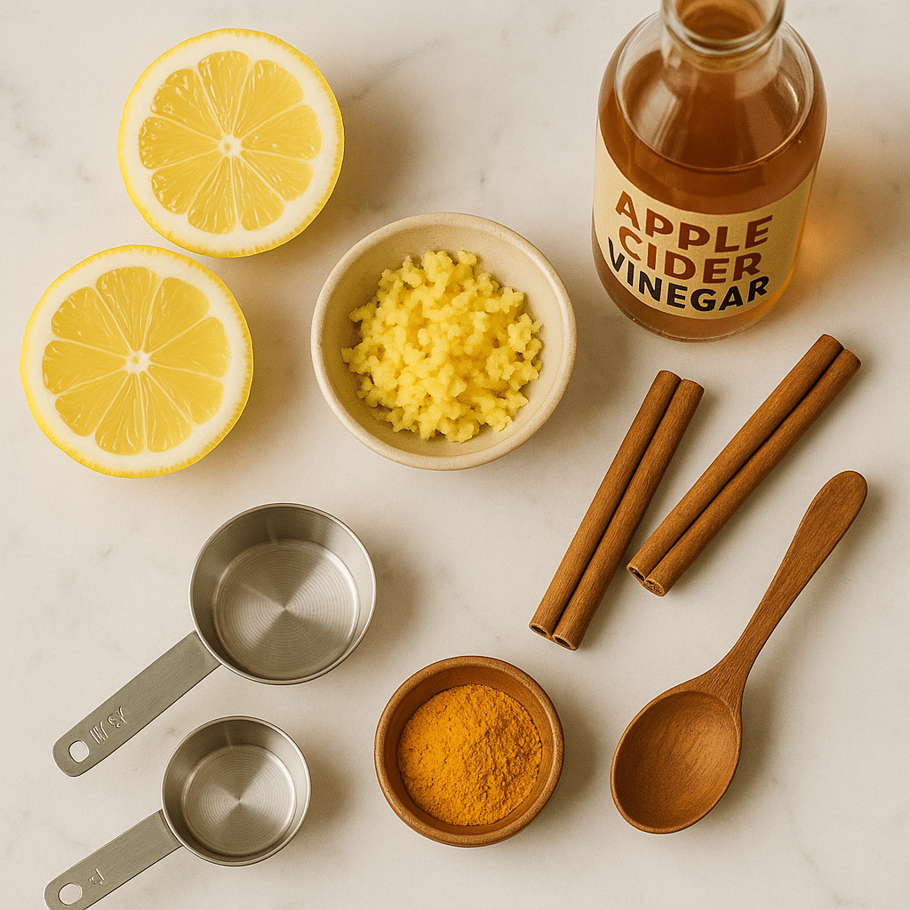 natural zepbound recipe ingredients on marble surface