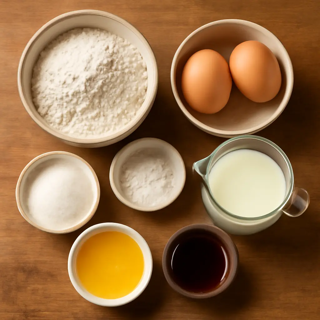 Ingredients for pancake recipe for two people