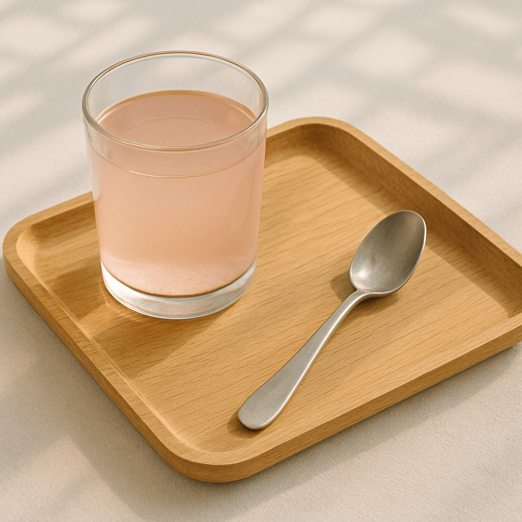 pink salt drink served as morning wellness ritual