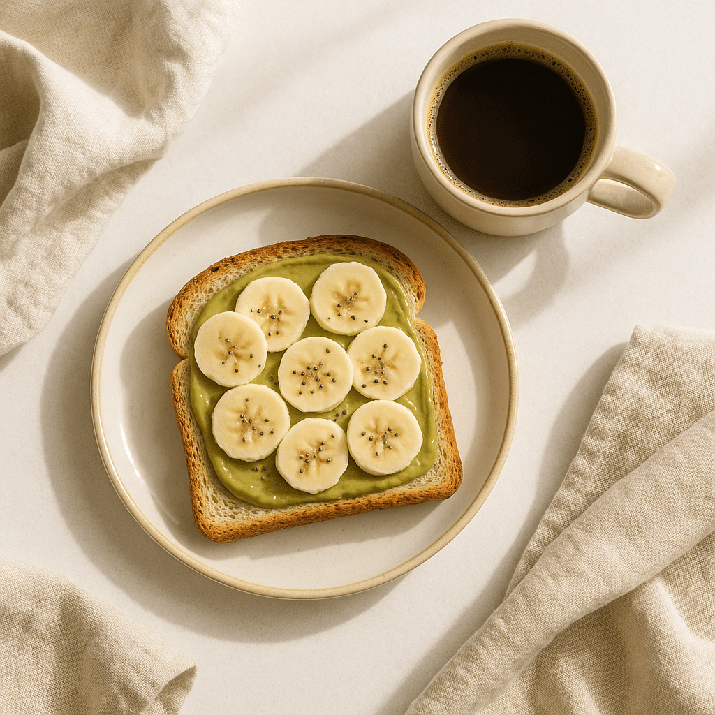toast with pistachio butter and banana