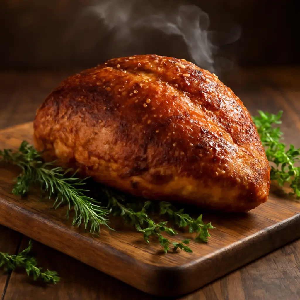 Fresh ingredients for smoked turkey breast recipe on kitchen counter