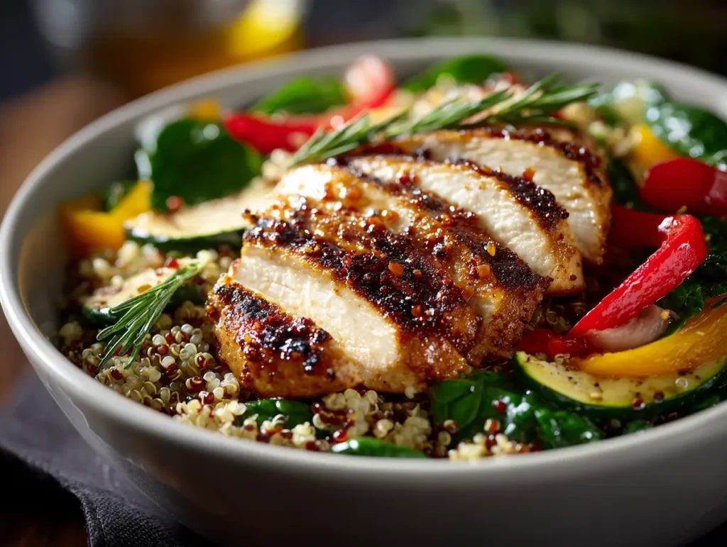 Wegovy Recipes for Weight Loss - vibrant grilled chicken quinoa bowl