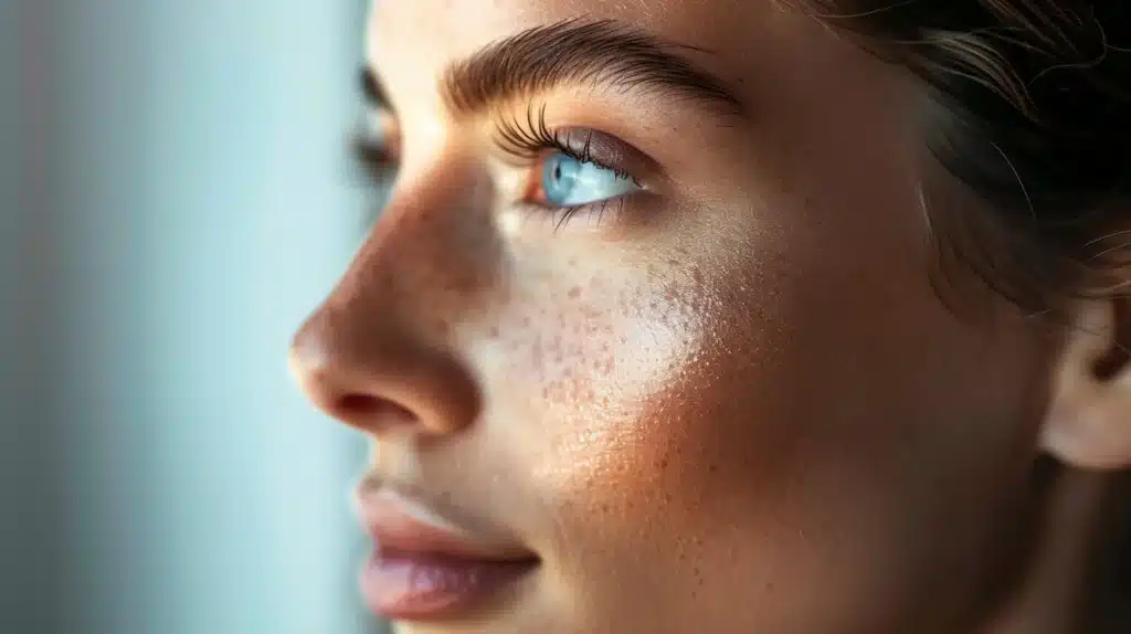 chia seed water for skin benefits showing clear glowing complexion