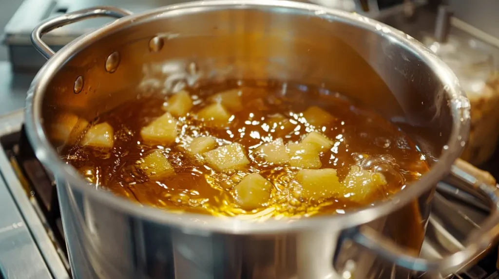 Costa Rican tea brewing to golden amber color showing proper preparation for maximum weight loss benefits