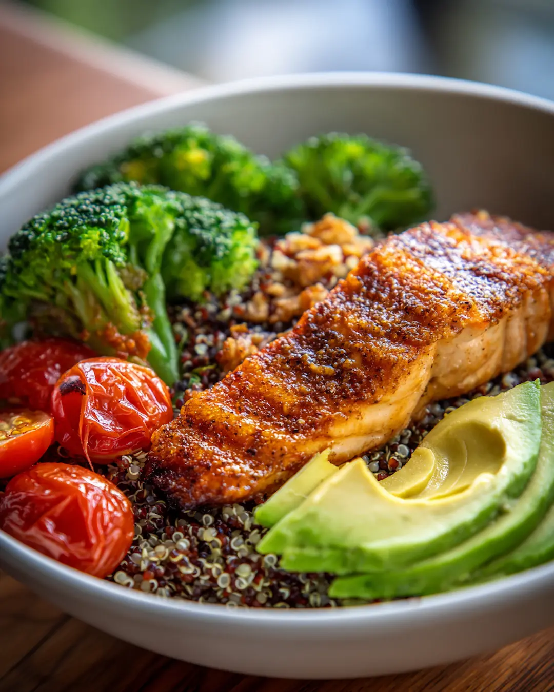 The Ultimate 7-Day 90 30 50 Meal Plan for Beginners 1 7 day 90 30 50 meal plan high protein bowl with salmon quinoa and avocado