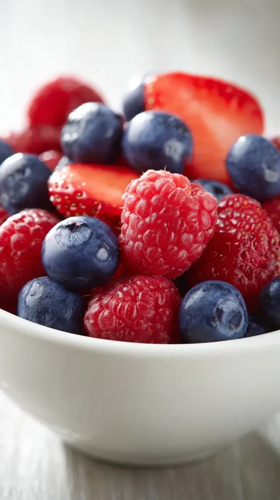foods to lower blood sugar berries blueberries raspberries strawberries close-up