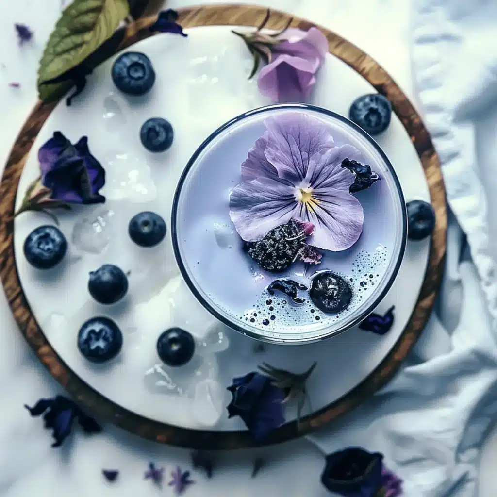 Pure butterfly pea tea in clear glass showing vibrant natural blue color
