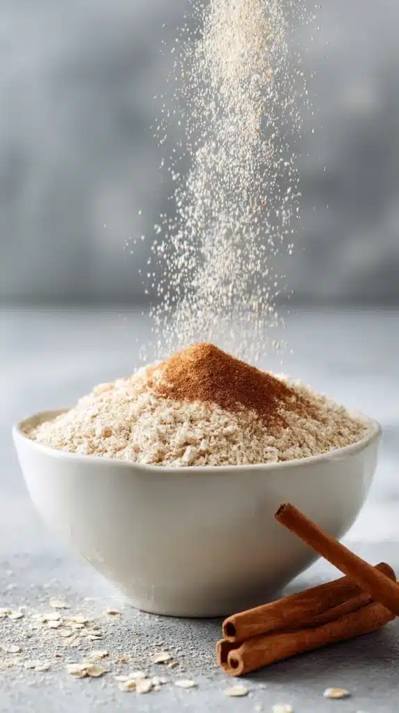 foods to lower blood sugar cinnamon sprinkled on oatmeal close-up