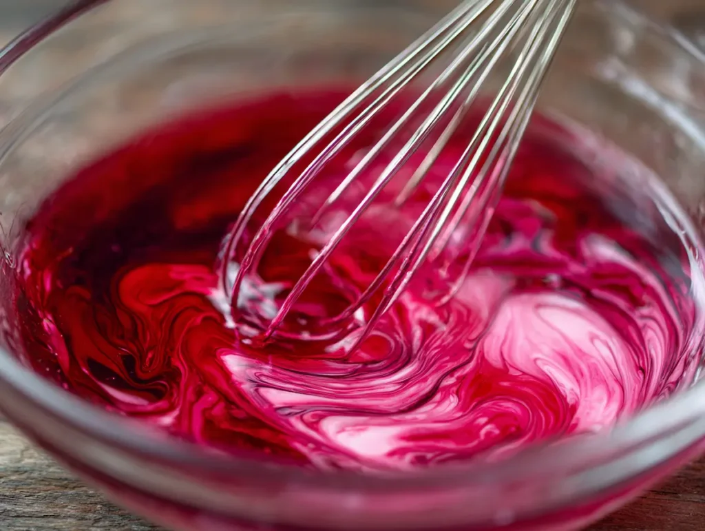 dissolving sugar-free jello powder in hot water for fluffy jello recipe protein step 1