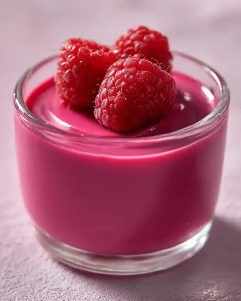 fluffy jello recipe protein with Greek yogurt topped with fresh raspberries in a glass cup