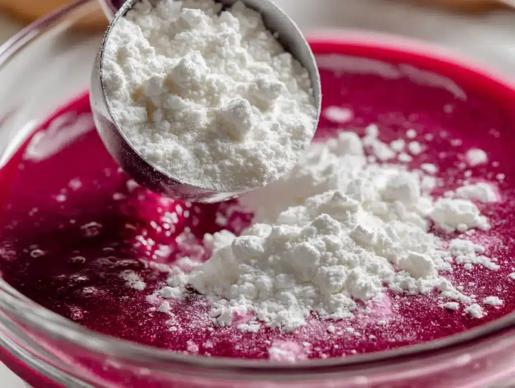 high protein jello recipe with added vanilla protein powder and collagen for bodybuilding snack