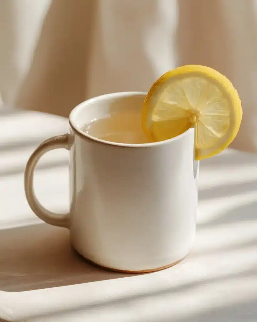 Jillian Michaels Gelatin Recipe vs. Dr. Oz Pink Gelatin Trick — Which One Actually Works in 2026? 14 jillian michaels gelatin recipe finished clear gelatin drink in white ceramic mug with lemon slice