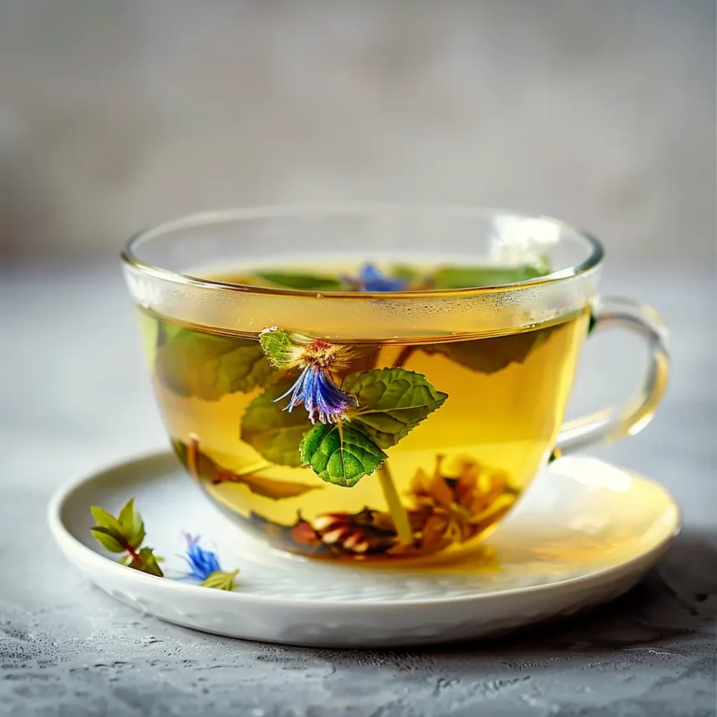 Mullein and peppermint tea blend for respiratory support before bed