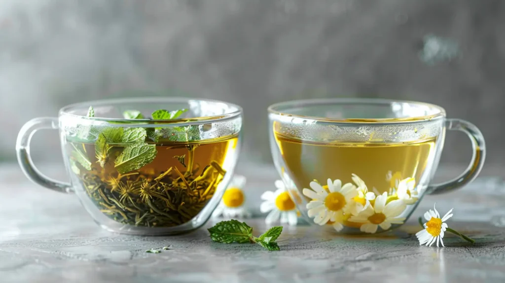 Comparison of peppermint tea versus chamomile tea for drinking before bed