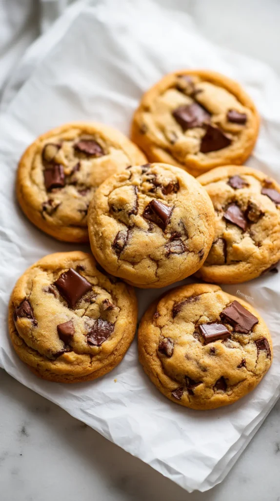 pookies-recipe-baked-golden-edges-parchment pookies recipe freshly baked golden edges on parchment paper close-up