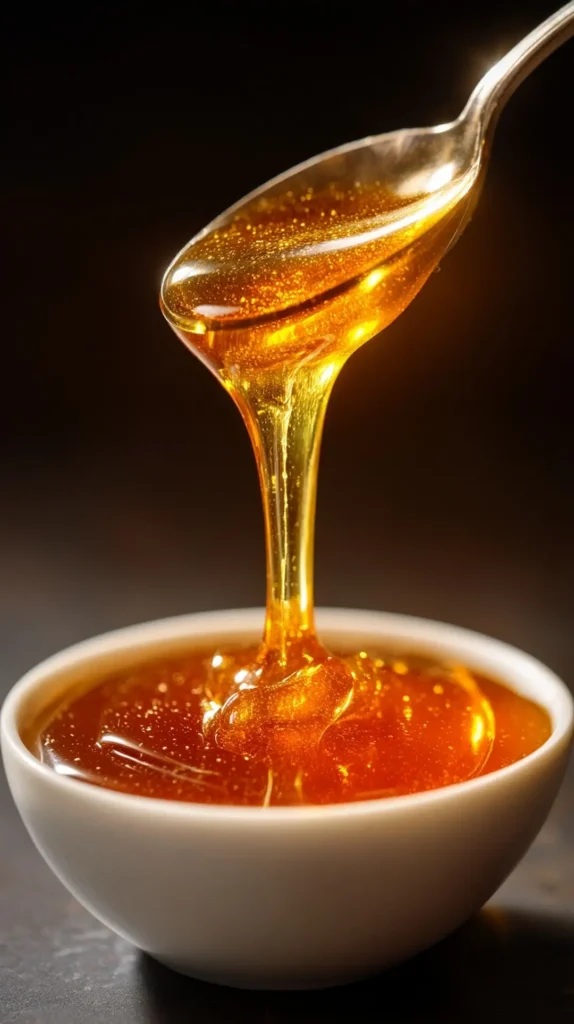 3-ingredient-honey-mustard-ratio-measuring-spoon-honey-drizzle 3 ingredient honey mustard ratio measuring spoon honey drizzle into bowl