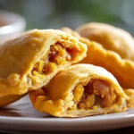 Soft golden bakshalu recipe flatbreads with chana dal jaggery filling on a white plate