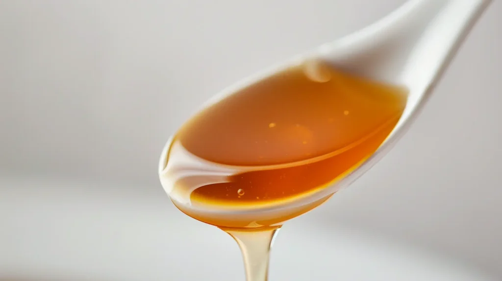 One teaspoon of the ben carson honey recipe showing the exact daily morning dose with honey dripping off spoon