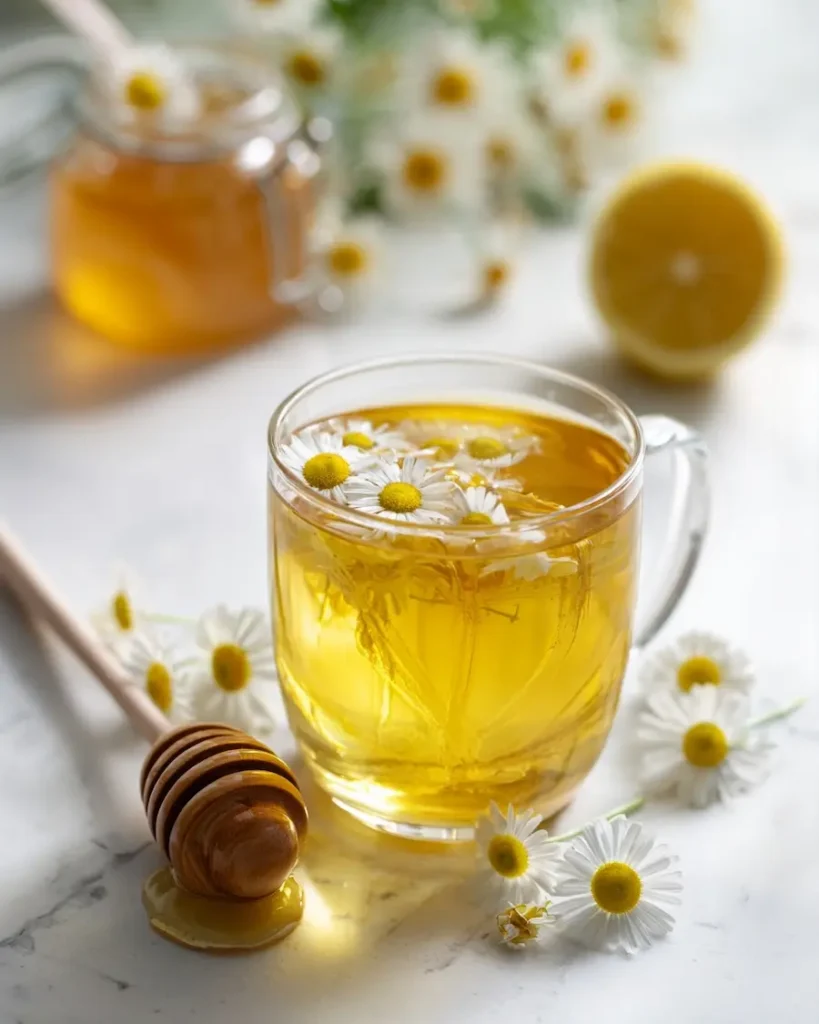 Best lipojaro jello recipe golden gelatin with honey chamomile and lemon on white marble surface