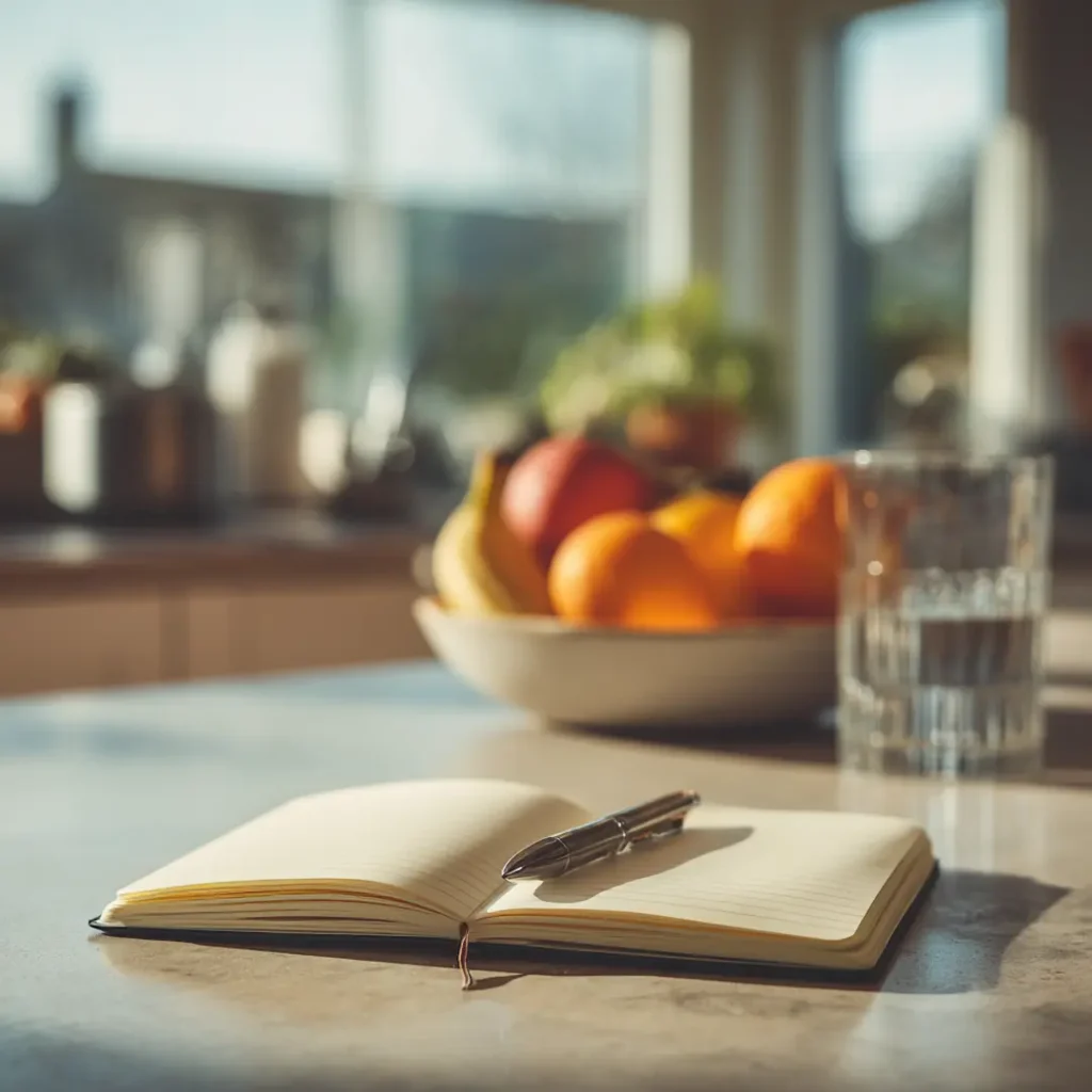 Hunger journal notebook for GLP-1 off-ramp diet recipes routine