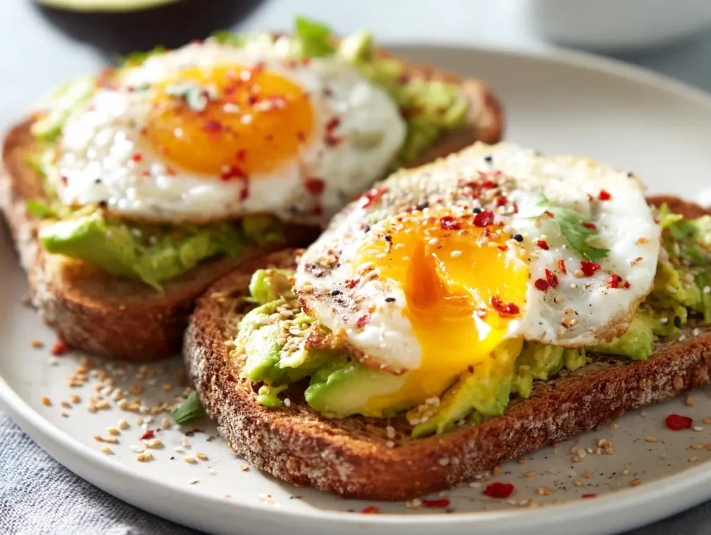 Avocado egg toast whole grain GLP-1 off-ramp diet recipe