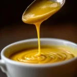 3 Ingredient Honey Mustard: Creamy, Tangy and Better Than Any Bottle 3 how to make 3 ingredient honey mustard stirring with fork in white bowl