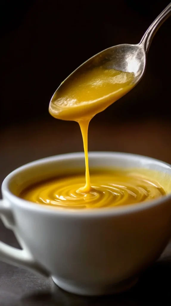 how-to-make-3-ingredient-honey-mustard-stirring-fork-bowl how to make 3 ingredient honey mustard stirring with fork in white bowl