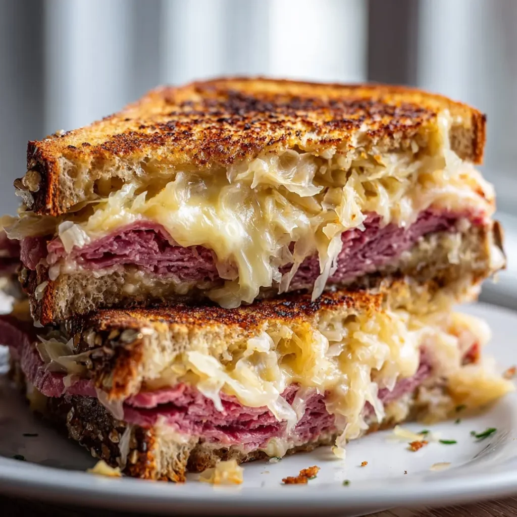 reuben style sandwich made from leftover corned beef and cabbage recipe