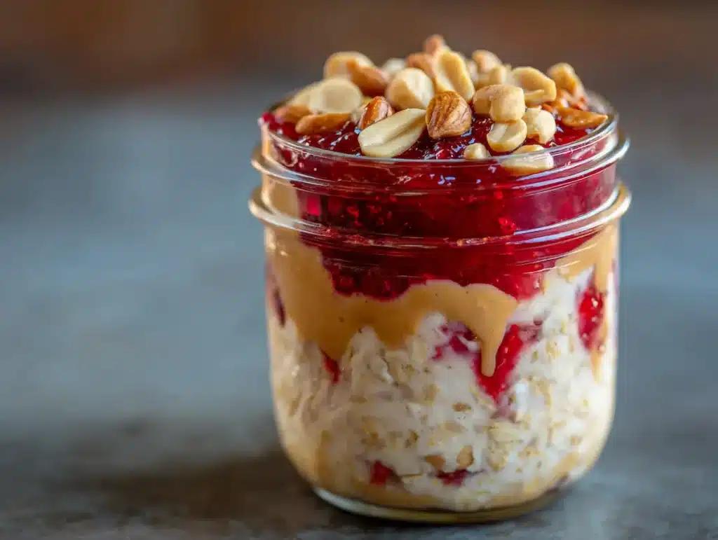 pioneer woman overnight oats pb&j with peanut butter and jam swirls