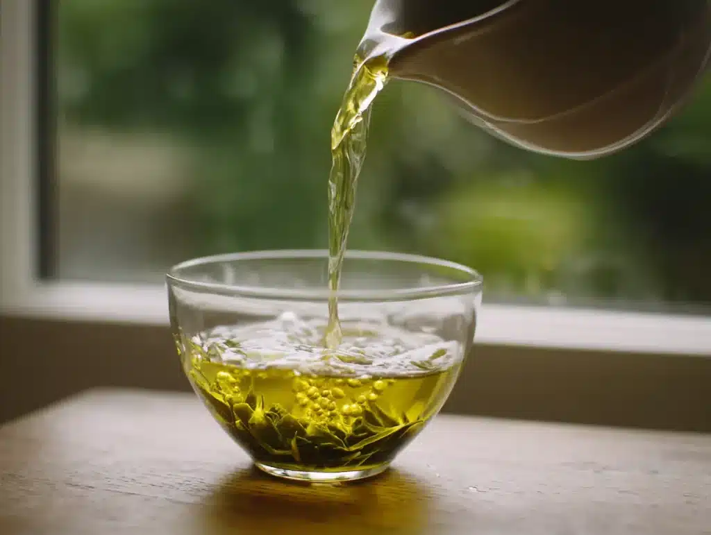 gelatin trick gelatide recipe step 3 dissolving bloomed gelatin into hot green tea in clear glass until smooth