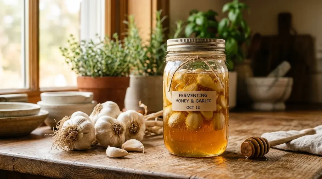 dr william li honey recipe fermented garlic and raw honey jar