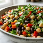 Ultimate dense bean salad for weight loss in a bowl