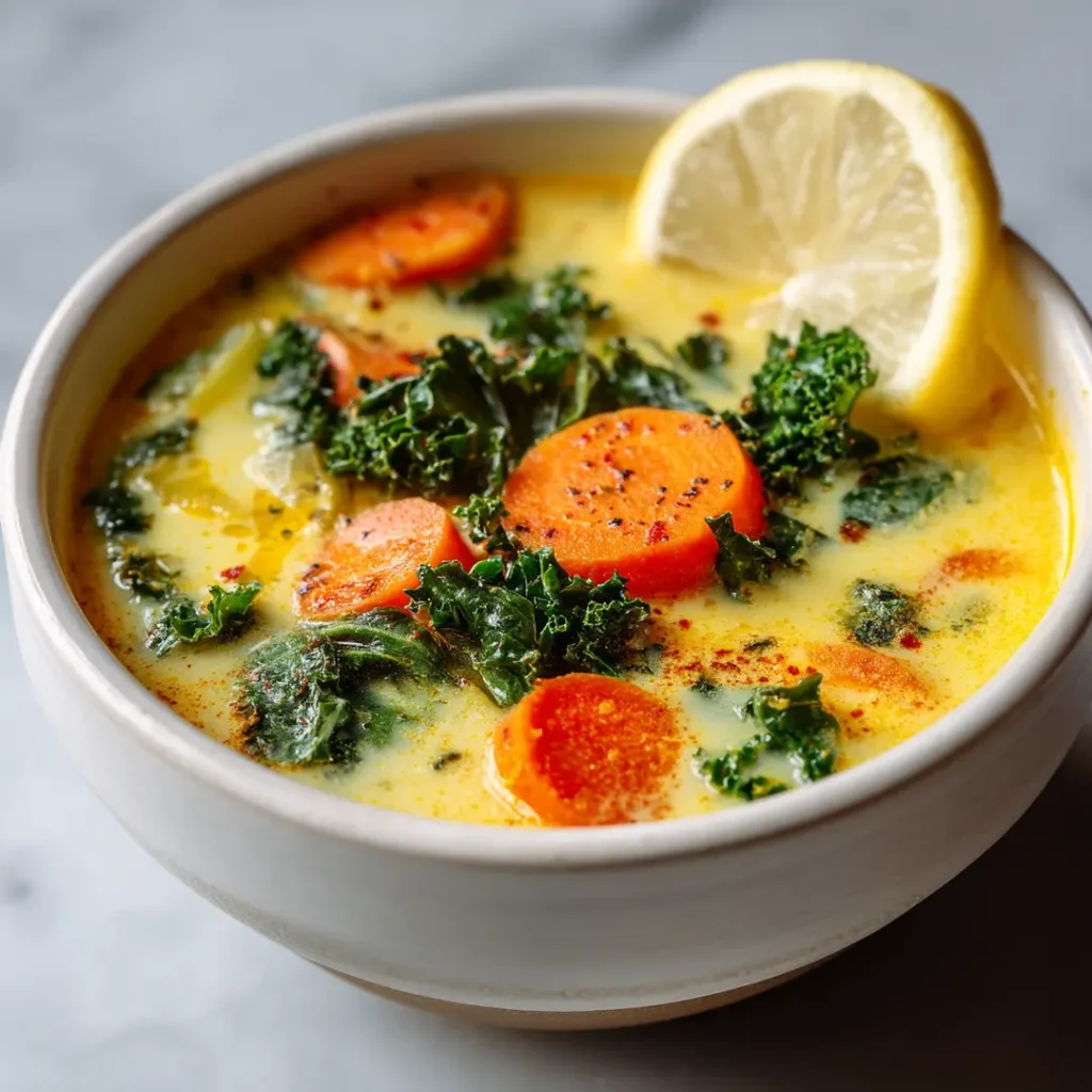 Golden vegetable bone broth simmering in large pot