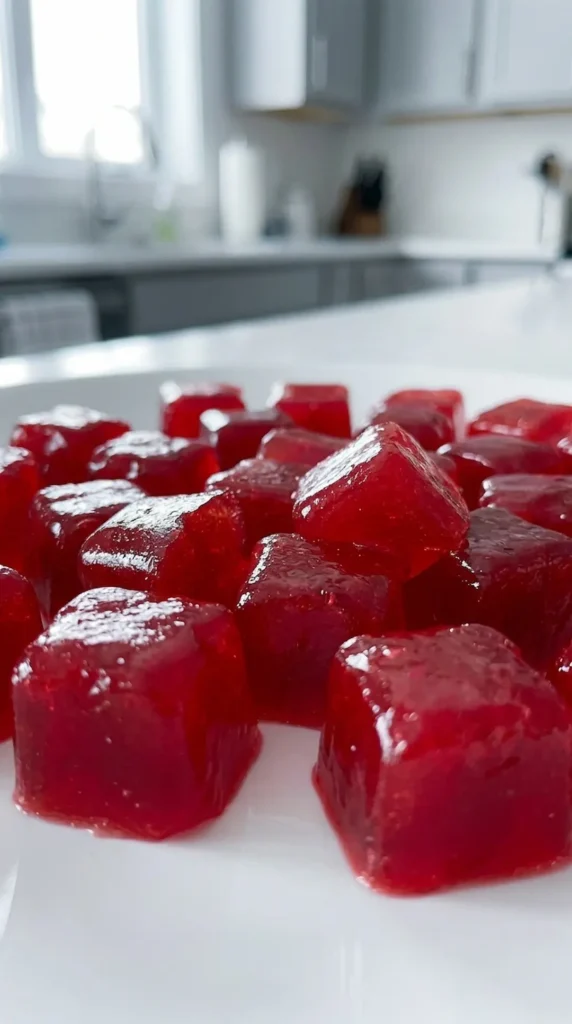 jillian michaels gelatin gummies on white plate