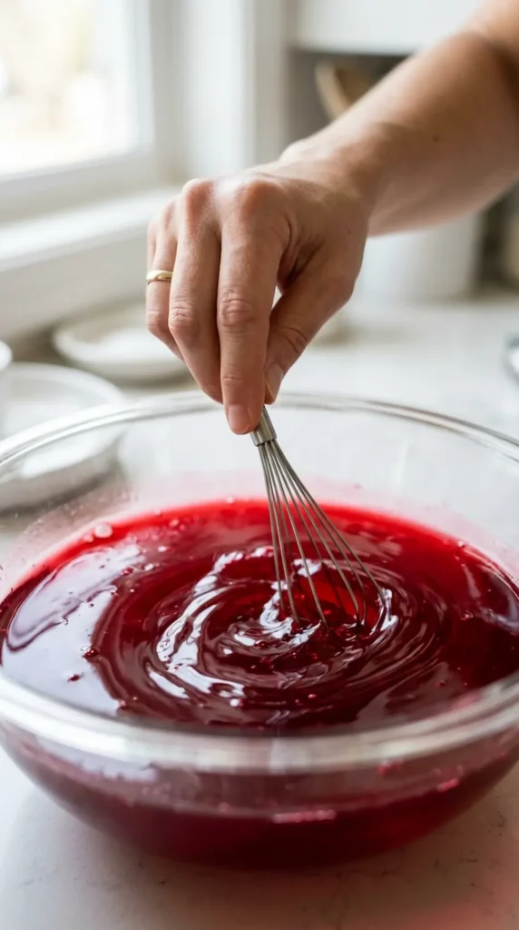Jillian Michaels Gelatin Gummies – Mixing Step jillian michaels gelatin gummies mixing gelatin hot water whisk