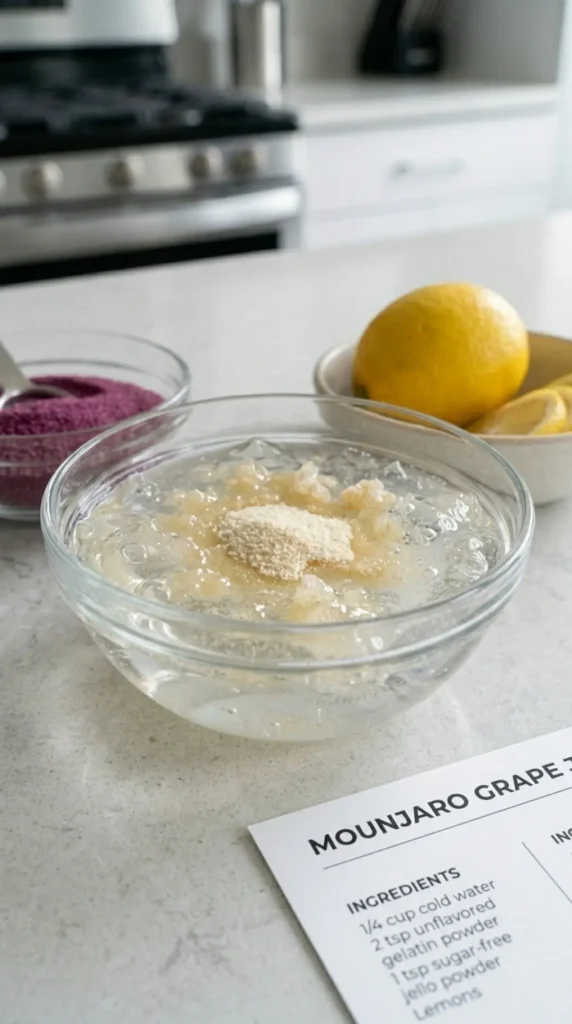 Mounjaro Jello Recipe - Blooming Step mounjaro jello recipe blooming gelatin step