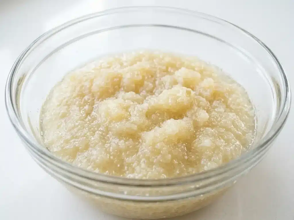 Blooming gelatin in cold water.