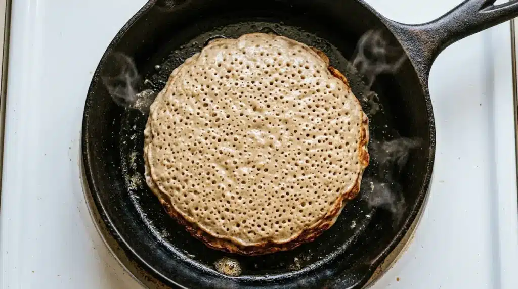 oatmeal banana pancake cooking