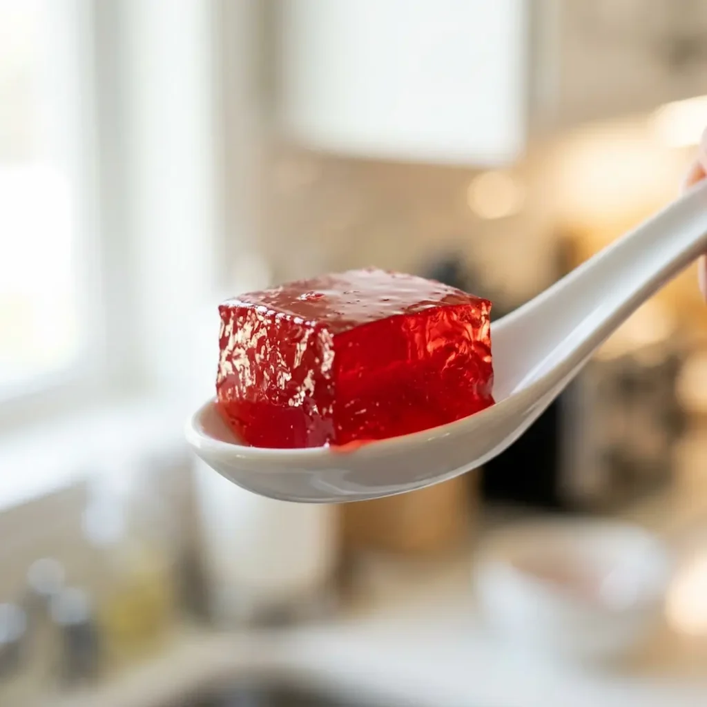Single bite of gut healing gelatin snack.