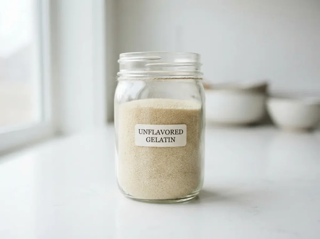 Horse Gelatin vs Beef Gelatin: 5 Shocking Differences Revealed 3 Unflavored beef gelatin powder in a clear glass jar.