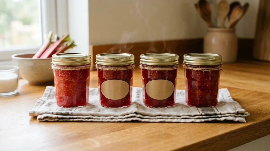 Rhubarb Jam Recipe: The 3 Ingredient Method That Actually Sets 8 Rhubarb jam spread on toast with a jar in the background